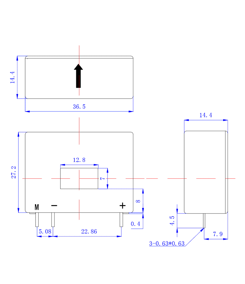 J3直流电流变送器尺寸图